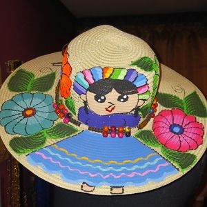 Handpainted Hat Made In Mexico New